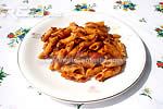 penne dressed with pot roast beef gravy 