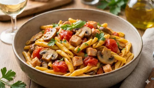 Strozzapreti con tacchino e funghi