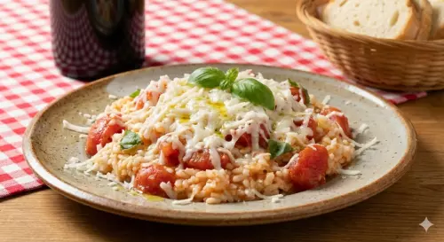 Riso con pomodori e mozzarella