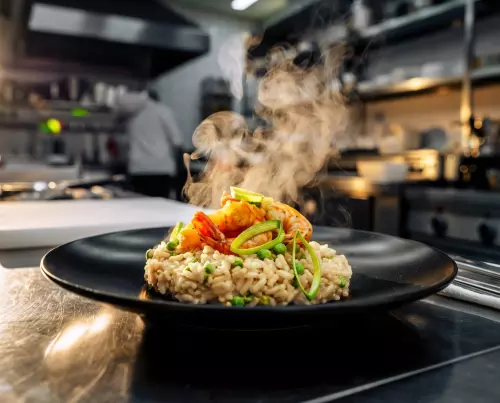 Risotto con code di gamberi e piselli