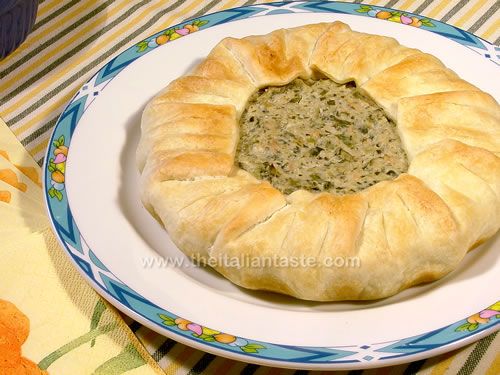 Courgette, tuna  and ricotta pie