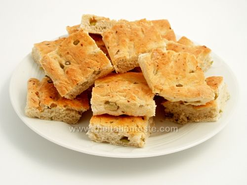 Italian focaccia with fava beans