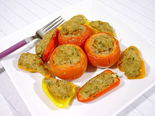 Stuffed vegetables with sausage
