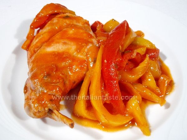 Coniglio in umido con peperoni