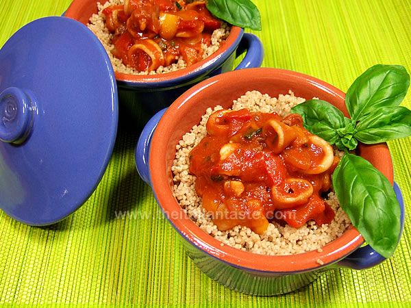 Cuscus calamari e peperoni