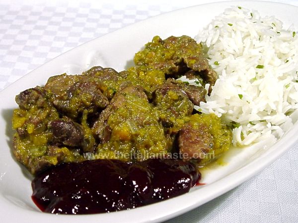 Roe stew with Basmati rice