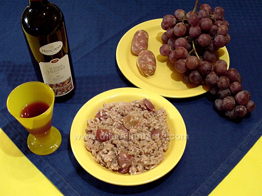 Risotto con uva rosata
