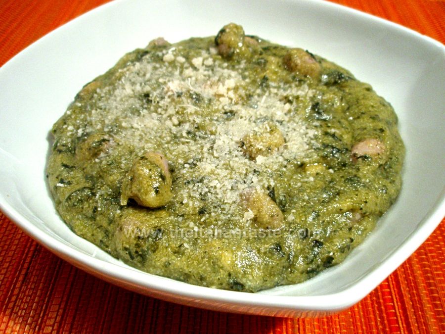 Polenta with kale and beans