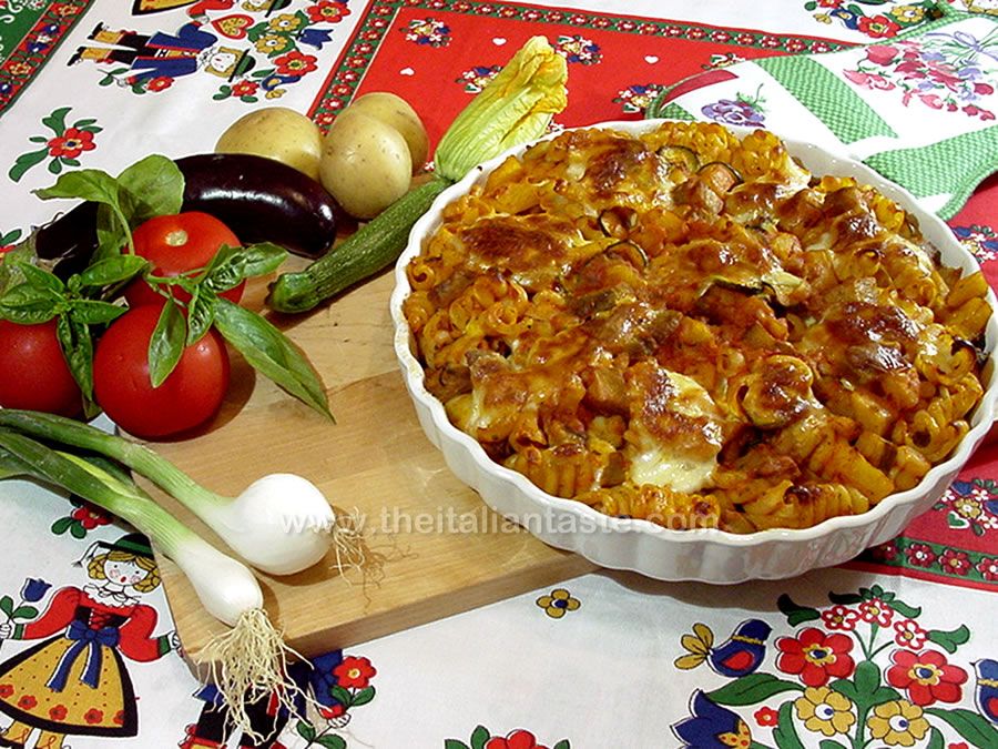 Gratin di riccioli e verdure